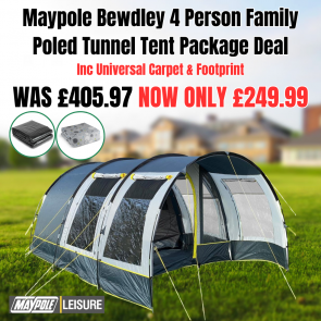 	 Maypole Leisure Bewdley 4 Person Family Tunnel Tent (Poled) MP9562